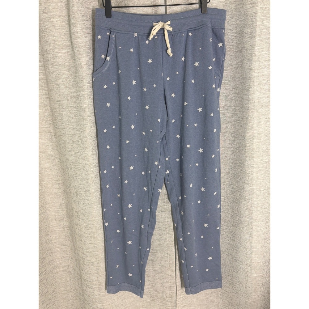 Stars Above Womens Blue White Star Print Pajama Pants Joggers Medium NWT